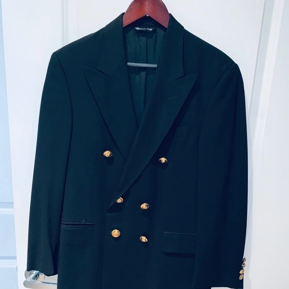 Lessona Super 100’s Black Wool Sport Coat